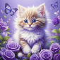 Preview: Diamond Painting Katze & Schmetterlingen